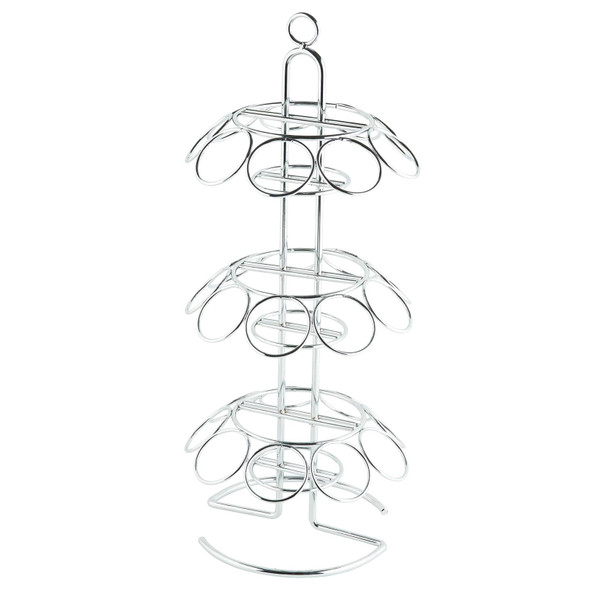 Tablecraft DCH27 Chrome Plated Cone Holder, 16-3/4" x 7" x 7", 3-Tier