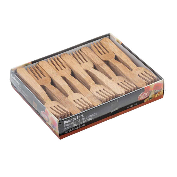 Tablecraft BAMDF475 Disposable Bamboo Fork, 4-3/4", (100/Pack)