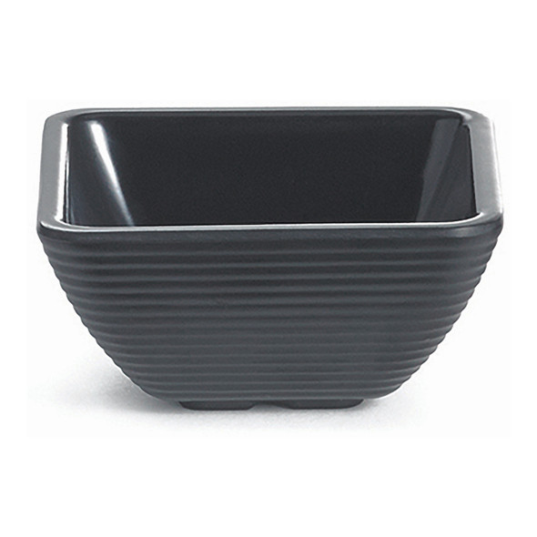 Tablecraft RAMS3BK Ramekin, 3 oz., Square, Ribbed, Black, Melamine Tablecraft RAMS3BK Ramekin, 3 oz., Square, Ribbed, Black, Melamine
