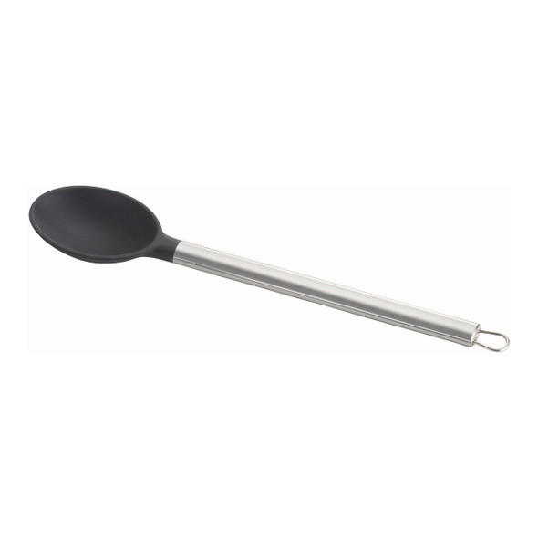 Tablecraft CW400 13" Solid Silicone Spoon, Stainless Steel Handle
