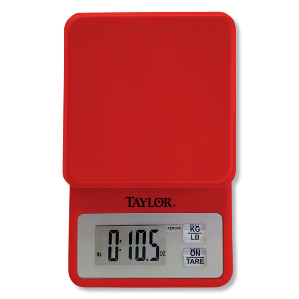 Taylor 3817R Portion Control Scale, Digital, 11 lb x .1 oz., Red