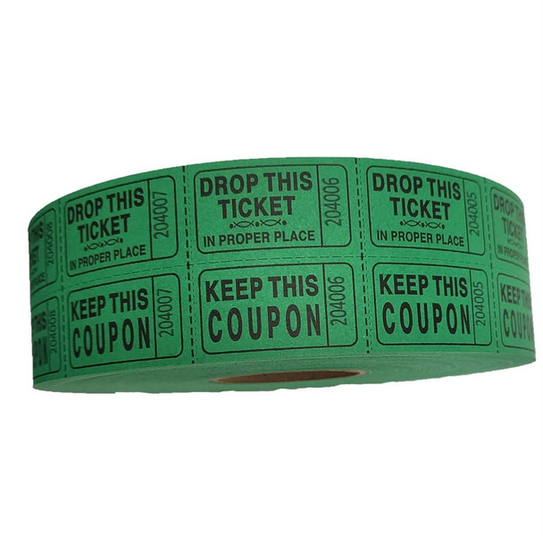 Royal Raffle Tickets, 2 Part, Green