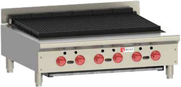 Wolf ACB36-101 102,000 Btu Natural Gas Charbroiler, Countertop, Achiever Series
