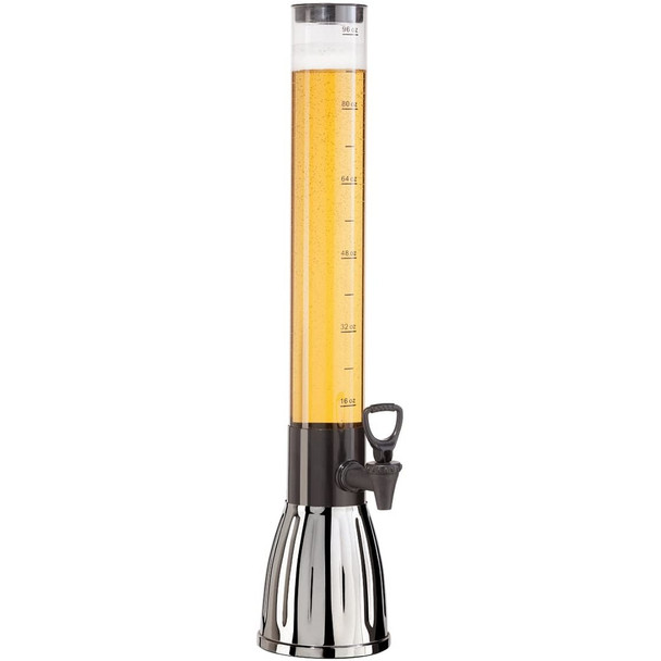 Oggi 8088 3 Quart Beer Tower Dispenser with Ice Tube & EZ-Pour Spigot, 30"