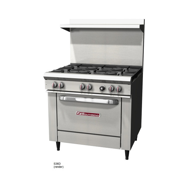 Southbend S36D-2G S-Series Restaurant Gas Range, 2 Open Burners, 24" Griddle, Standard Oven