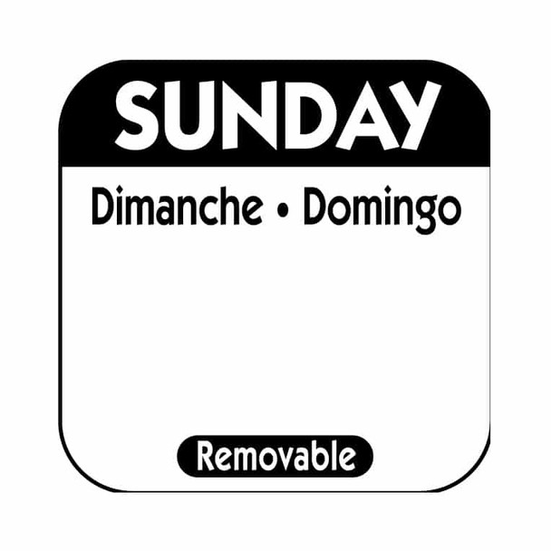 National Checking R107R Removable Labels, 1" x 1", Sunday, Black, Roll National Checking R107R Removable Labels, 1" x 1", Sunday, Black, Roll