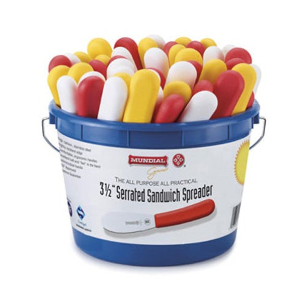 Mundial 5688E-3BKT Sandwich Spreader, 3-1/2", Serrated Edge, Assorted Color