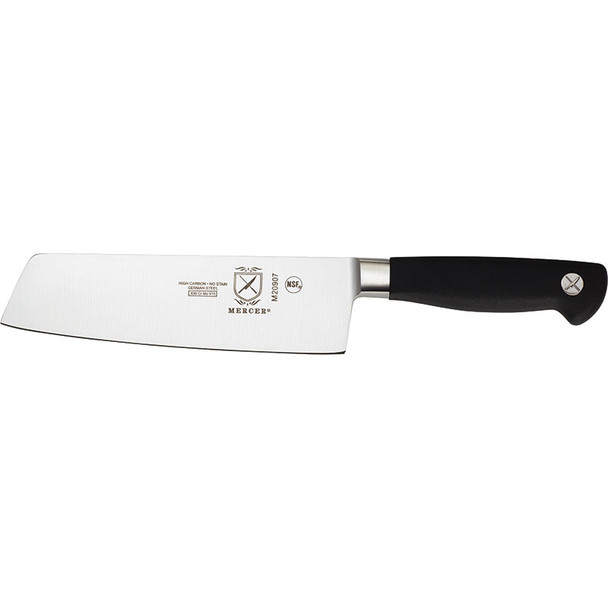 Mercer Culinary M20907 Genesis Forged Nakiri/Usuba, 7", Black Handle