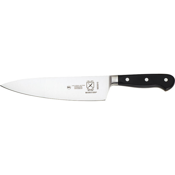 Mercer Culinary M23510 Renaissance Forged Chef's Knife, 8", Riveted, Black Handle