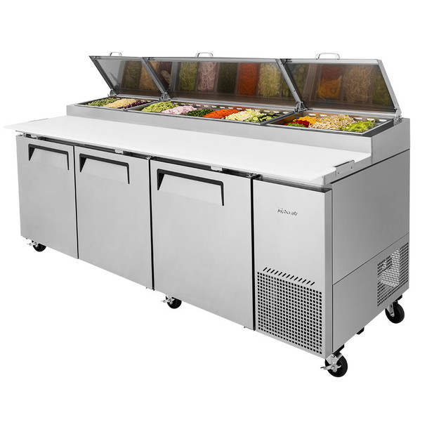 Turbo Air TPR-93SD-N Pizza Prep Table - 3 Doors