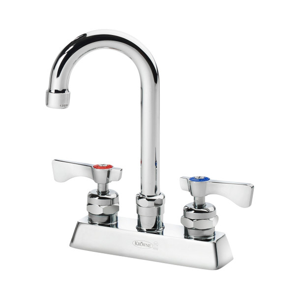 Krowne 15-325L 4" Deck Mount Faucet with 3-1/2" Wide Gooseneck Spout Krowne 15-325L 4" Deck Mount Faucet with 3-1/2" Wide Gooseneck Spout