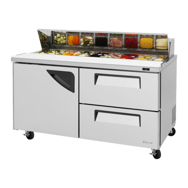 Turbo Air TST-60SD-D2-N Sandwich/Salad Prep Table - 2 Drawers & 1 Door Turbo Air TST-60SD-D2-N Sandwich/Salad Prep Table - 2 Drawers & 1 Door