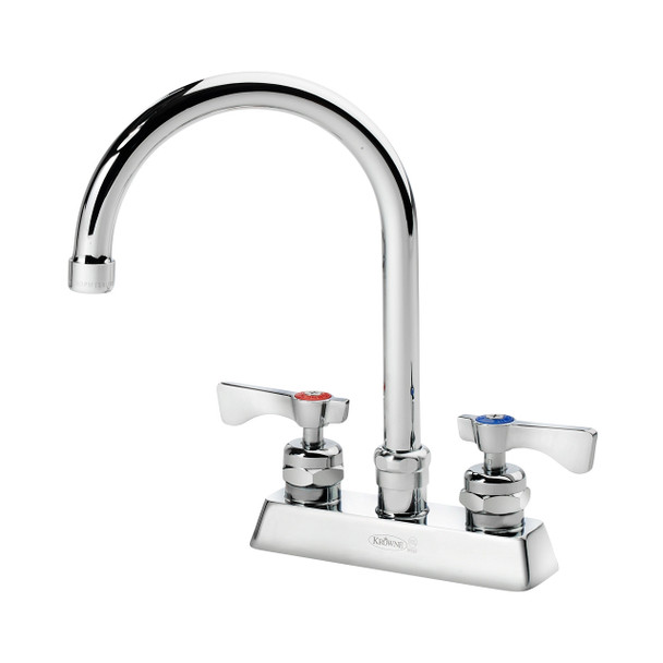 Krowne 15-301L 4" Deck Mount Faucet with 6" Wide Gooseneck Spout Krowne 15-301L 4" Deck Mount Faucet with 6" Wide Gooseneck Spout