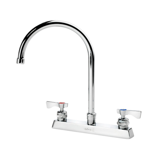 Krowne 15-502L Royal Series 8" Deck Mount Faucet with 8-1/2" Wide Gooseneck Spout