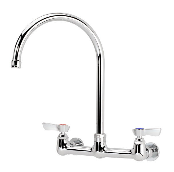 Krowne 12-802L Commercial 8" Center Wall Mount Faucet with 8.5" Gooseneck Spout