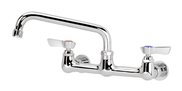 Krowne 12-808L Commercial Faucet, 8" Center, 8" Spout, Wall Mount