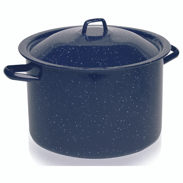 Imusa C20666-10636W Enamel Stock Pot & Lid, Blue, 7.75 Quart
