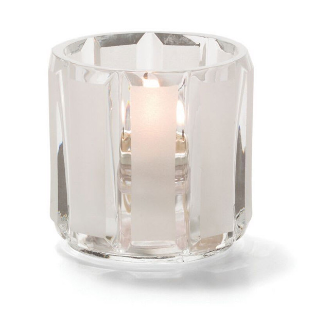 Hollowick 5690C+SC Votive Holder, Glass, 2-3/8" H x 2-1/2" Dia, Crystal & Satin