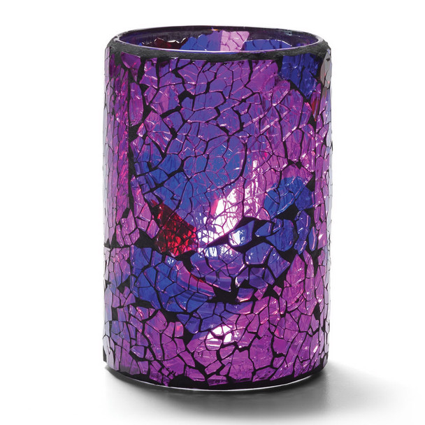 Hollowick 43017BP Crackle Lamp, Blue & Purple, 4-1/2"H x 3-1/8" dia.