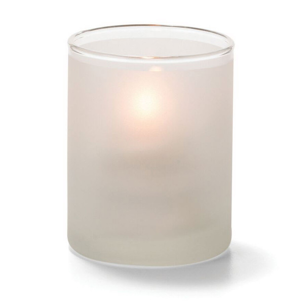 Hollowick 5176SC Tealight Cylinder,  Glass 2-1/2"Hx2"dia., Satin Cry Hollowick 5176SC Tealight Cylinder,  Glass 2-1/2"Hx2"dia., Satin Cry