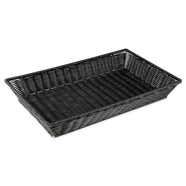 GET WB-1552-BK Designer Polyweave Baskets, 21"x12-3/4"x2-3/4", Black