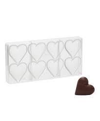 Fat Daddio's PCM-1145 Polycarbonate Chocolate Mold, Heart, 2.36", 8 Piece