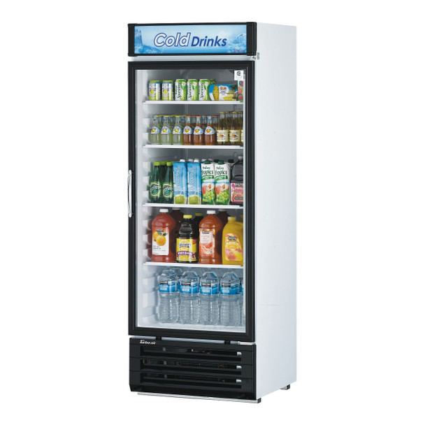 Turbo Air TGM-22RV-N6 Glass Merchandiser Refrigerator, 1 Section, White Cabinet w/ Black Framed Front