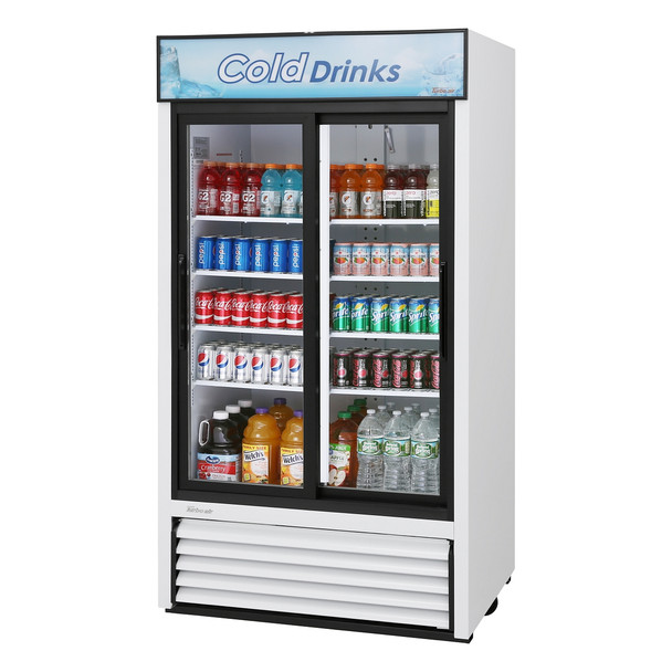 Turbo Air TGM-35R-N Super Deluxe 2 Doors Sliding Glass Merchandiser, White Cabinet w/ Black Framed Doors Turbo Air TGM-35R-N Super Deluxe 2 Doors Sliding Glass Merchandiser, White Cabinet w/ Black Framed Doors