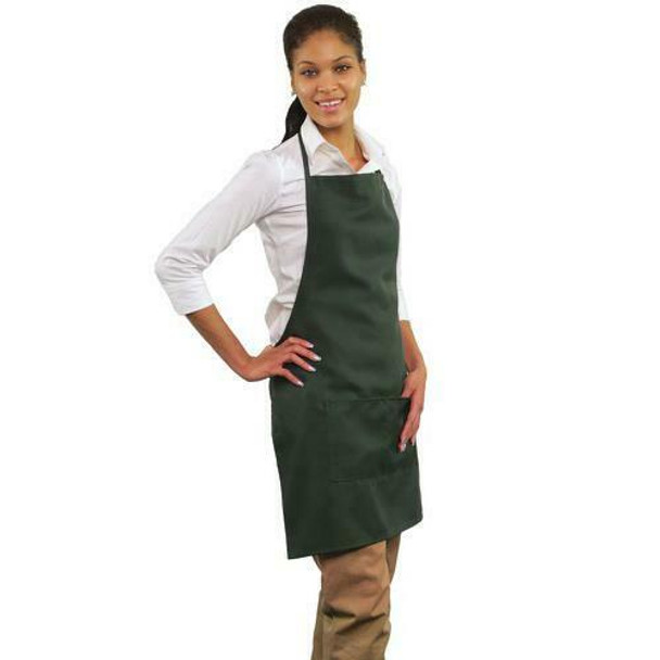 FORTUNE FA-PP-HG Bib Apron, w/Pocket, Hunter Green
