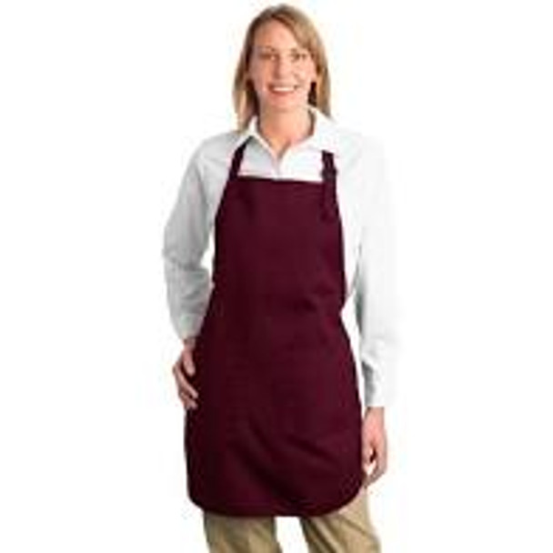 FORTUNE FA-PP-BURG Bib Apron, w/Pocket, Burgundy