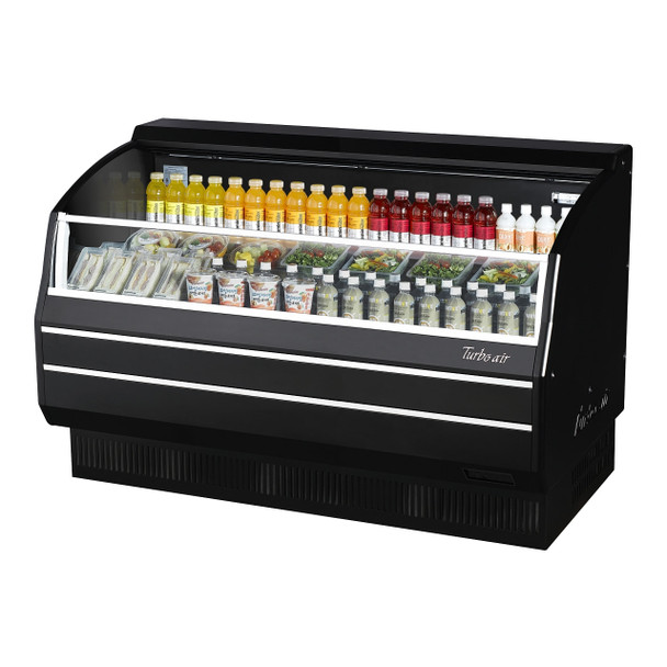 Turbo Air TOM-60SB-SP-N 63" Horizontal Open Display Merchandiser - Slim Line Solid Side Panel, Black