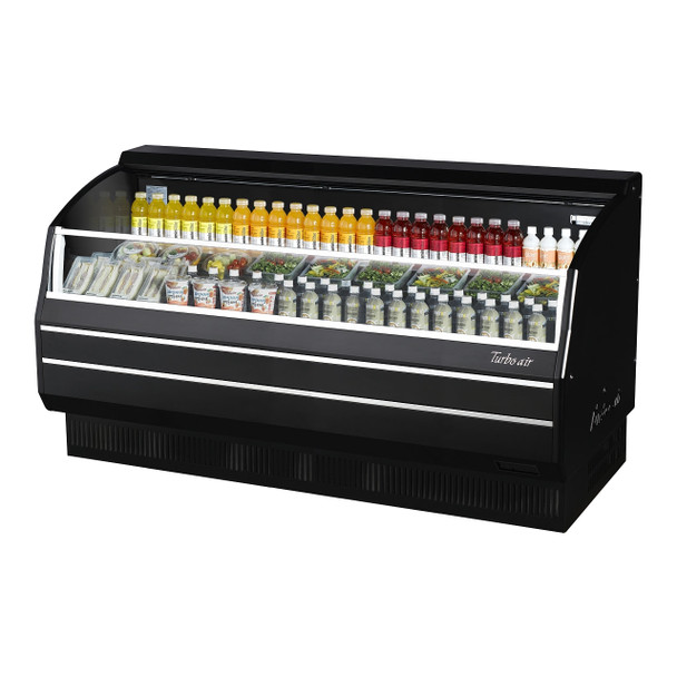 Turbo Air TOM-75SB-SP-A-N 75" Horizontal Open Display Merchandiser - Slim Line Solid Side Panel, Black Ext.& Int.