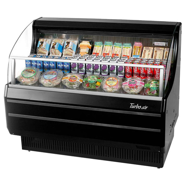 Turbo Air TOM-50LB-N 50" Low Profile Horizontal Open Display Merchandiser - Black