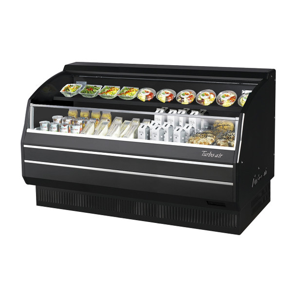 Turbo Air TOM-60LB-SP-N 63" Horizontal Open Display Merchandiser - Low Profile, Solid Side Panel, Black