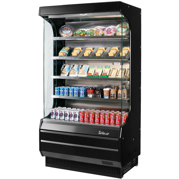 Turbo Air TOM-40B-N 39" Full Size Open Display Merchandiser - Black