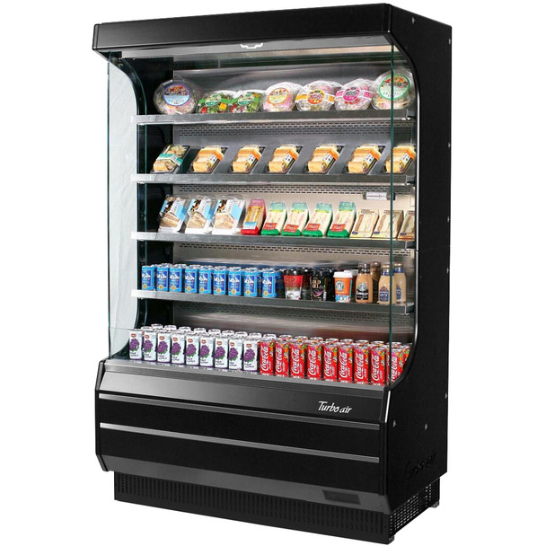 Turbo Air TOM-50B-N 50" Full Size Open Display Merchandiser - Black