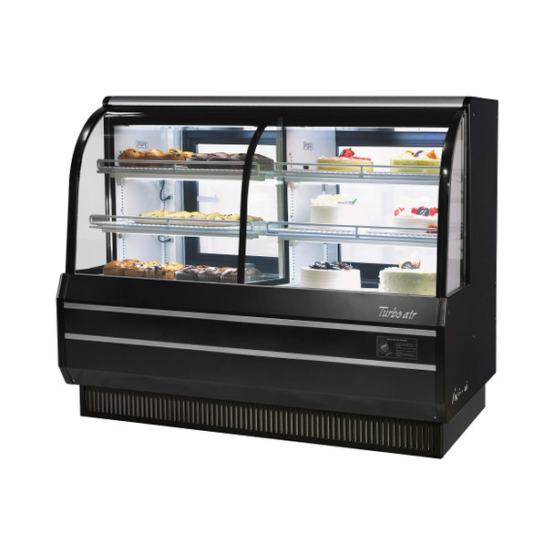 Turbo Air TCGB-60CO-B-N 5' Bakery Case - Refrigerated & Dry Combination - Black