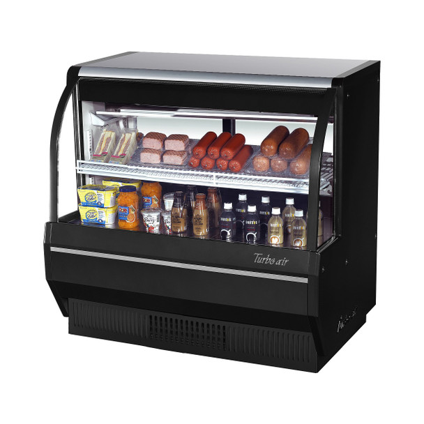 Turbo Air TCDD-48L-B-N 4' Deli Case - Low Profile (2 Tiers) - Black