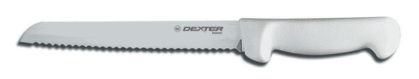 Dexter-Russell P94803 Scalloped Bread Knife, 8", Stamped, White Handle