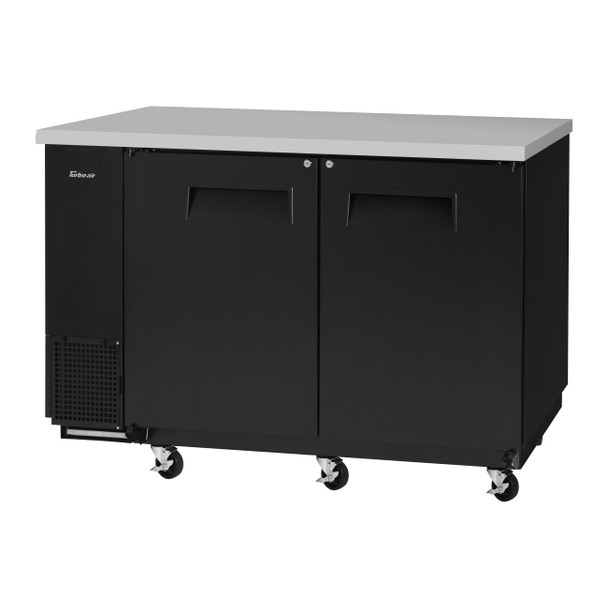 Turbo Air TBB-24-60SB-N6 61" Back Bar Cooler, Shallow Depth, 2 Door, Black Vinyl Ext.