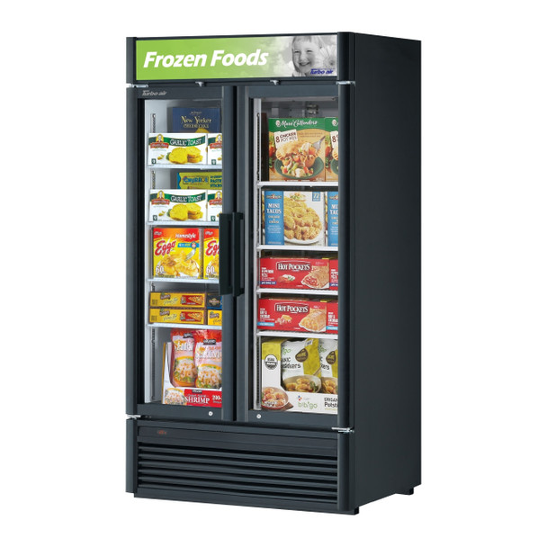 Turbo Air TGF-35SDB-N Glass Merchandiser Freezer, 2 Sections, Black Cabinet Turbo Air TGF-35SDB-N Glass Merchandiser Freezer, 2 Sections, Black Cabinet