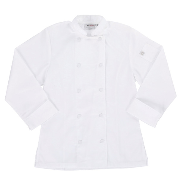 Chef Works LWLJ-WHT-L Light Weight Lady Chef Jacket, White - L