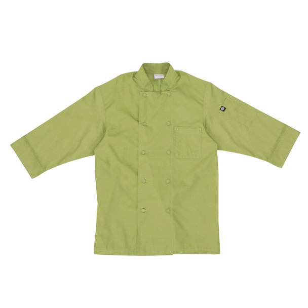 Chef Works JLCL-LIM-XL 3/4 Light Weight Chef Coat Lime - XL