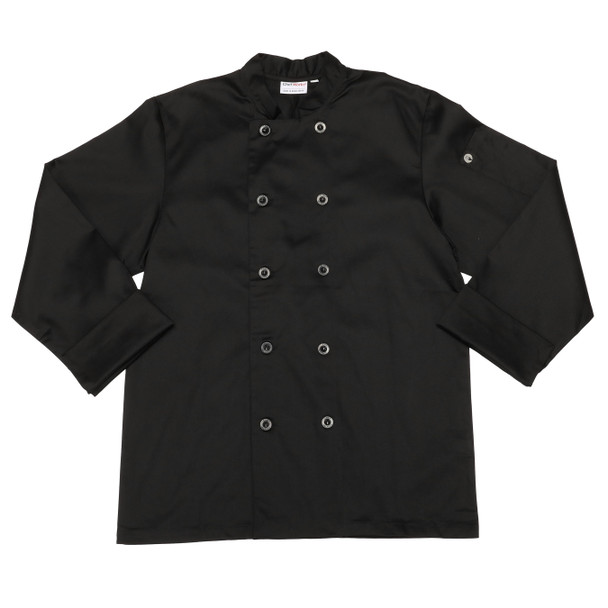 Chef Works BAST-BLK-L Bastille Pc Black Chef Coat - L Chef Works BAST-BLK-L Bastille Pc Black Chef Coat - L