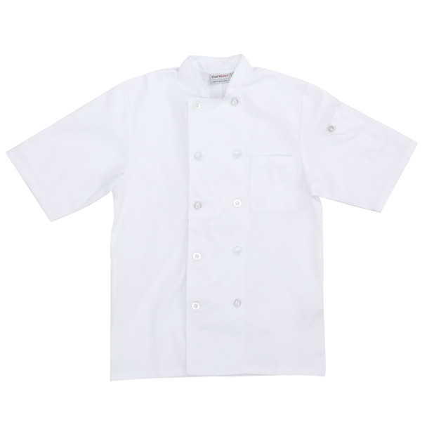 Chef Works PCSS-WHT-S Short Sleeve Chef Coat - S