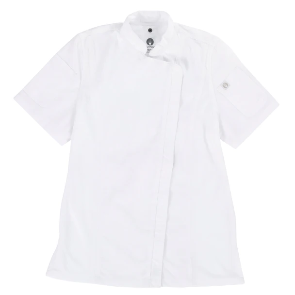 Chef Works BCWSZ006WHTS Springfield Womens Chef Coat, White, Small, Short Sleeves