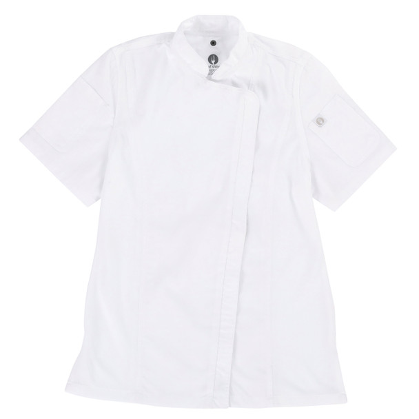Chef Works BCWSZ006WHT2XL Springfield Womens Chef Coat, White, 2X-Large, Short Sleeves