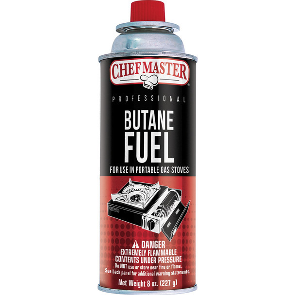 CHEFMASTER 40062 8 Oz Butane Fuel, up to 6 Hours Burns (4pc/pack)