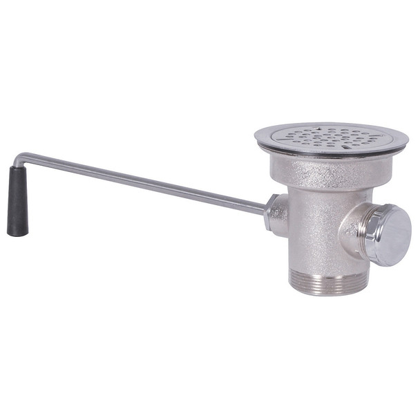 BK BK-LWR-2 Twist Lever Drain, with 1-1/4" NPT overflow outlet