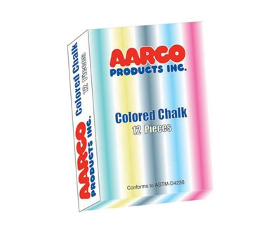 Aarco CCS-12 Colored Chalk, 12 Pcs/Box